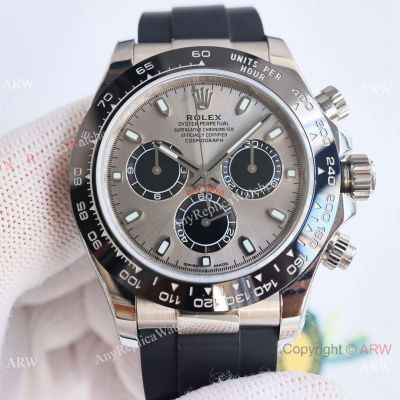 Clean Factory Copy Rolex Cosmo Daytona Rhodium Grey Oysterflex Dandong 7750 Watch